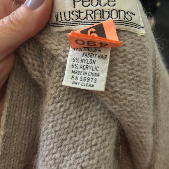 Wool and rabbit hair blend floral knit cardigan sweater - Picture 2 of 4